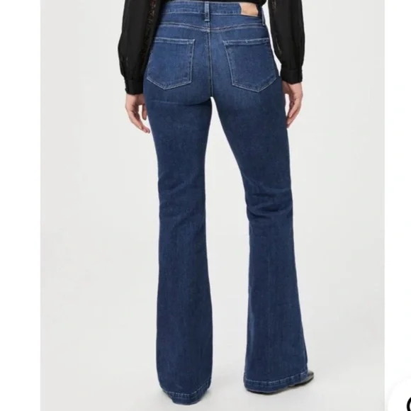 PAIGE Genevieve Bootcut / Flare Jeans Size 28 Dark Blue Denim - Picture 2 of 8